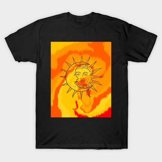 Bohemian moon and sun print T-Shirt by digitalsbyannnn